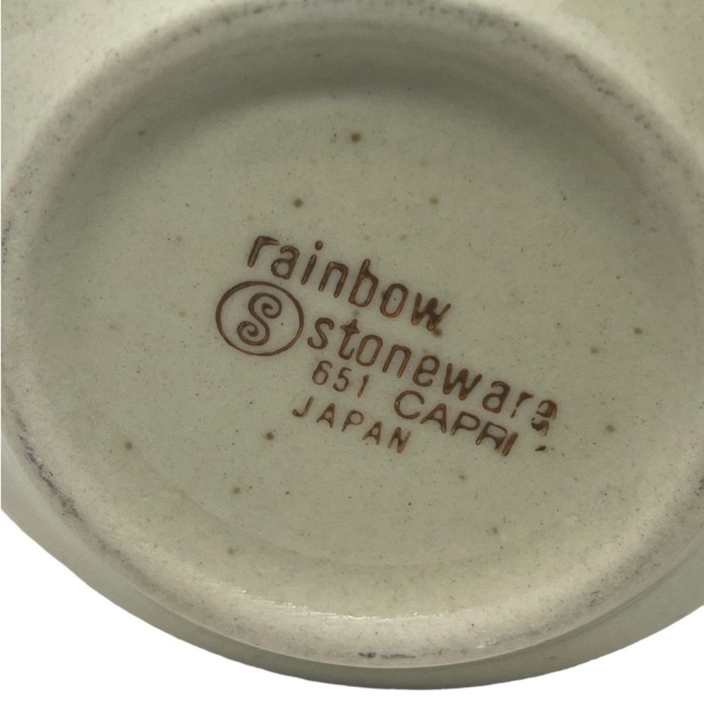 Sango Rainbow Capri Stoneware‎ Restaurant Ware White Brown China Creamer - Picture 3 of 3